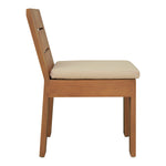 Mirella Water Resistant Fabric Upholstered Outdoor Patio Dining Side Chair in Tan
