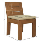 Mirella Water Resistant Fabric Upholstered Outdoor Patio Dining Side Chair in Tan