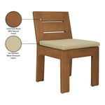 Mirella Water Resistant Fabric Upholstered Outdoor Patio Dining Side Chair in Tan