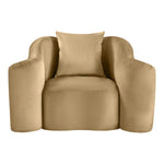 Destin Velvet Upholstered Chair in Camel