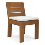Mirella Water Resistant Fabric Upholstered Outdoor Patio Dining Side Chair in Off-White