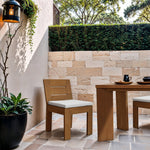 Mirella Water Resistant Fabric Upholstered Outdoor Patio Dining Side Chair in Off-White