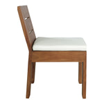 Mirella Water Resistant Fabric Upholstered Outdoor Patio Dining Side Chair in Off-White