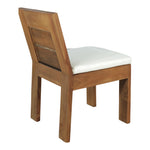 Mirella Water Resistant Fabric Upholstered Outdoor Patio Dining Side Chair in Off-White
