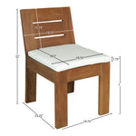 Mirella Water Resistant Fabric Upholstered Outdoor Patio Dining Side Chair in Off-White