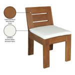 Mirella Water Resistant Fabric Upholstered Outdoor Patio Dining Side Chair in Off-White