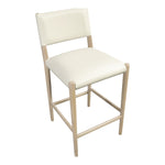 Andie Vegan Leather Upholstered Counter Stool in Cream