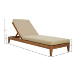 Mirella Water Resistant Fabric Upholstered Outdoor Patio Chaise Lounge in Tan