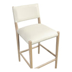 Andie Vegan Leather Upholstered Counter Stool in Cream