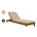 Mirella Water Resistant Fabric Upholstered Outdoor Patio Chaise Lounge in Tan