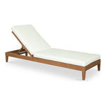 Mirella Water Resistant Fabric Upholstered Outdoor Patio Chaise Lounge in Off-White
