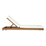 Mirella Water Resistant Fabric Upholstered Outdoor Patio Chaise Lounge in Off-White