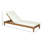 Mirella Water Resistant Fabric Upholstered Outdoor Patio Chaise Lounge in Off-White