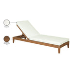 Mirella Water Resistant Fabric Upholstered Outdoor Patio Chaise Lounge in Off-White