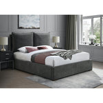 Misha Fabric Upholstered King Bed (3 Boxes) in Black