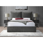 Misha Fabric Upholstered King Bed (3 Boxes) in Black