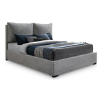 Misha Fabric Upholstered King Bed (3 Boxes) in Grey