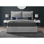 Misha Fabric Upholstered King Bed (3 Boxes) in Grey