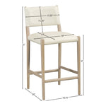 Andie Vegan Leather Upholstered Counter Stool in Cream