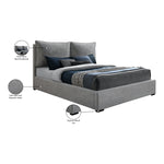 Misha Fabric Upholstered King Bed (3 Boxes) in Grey