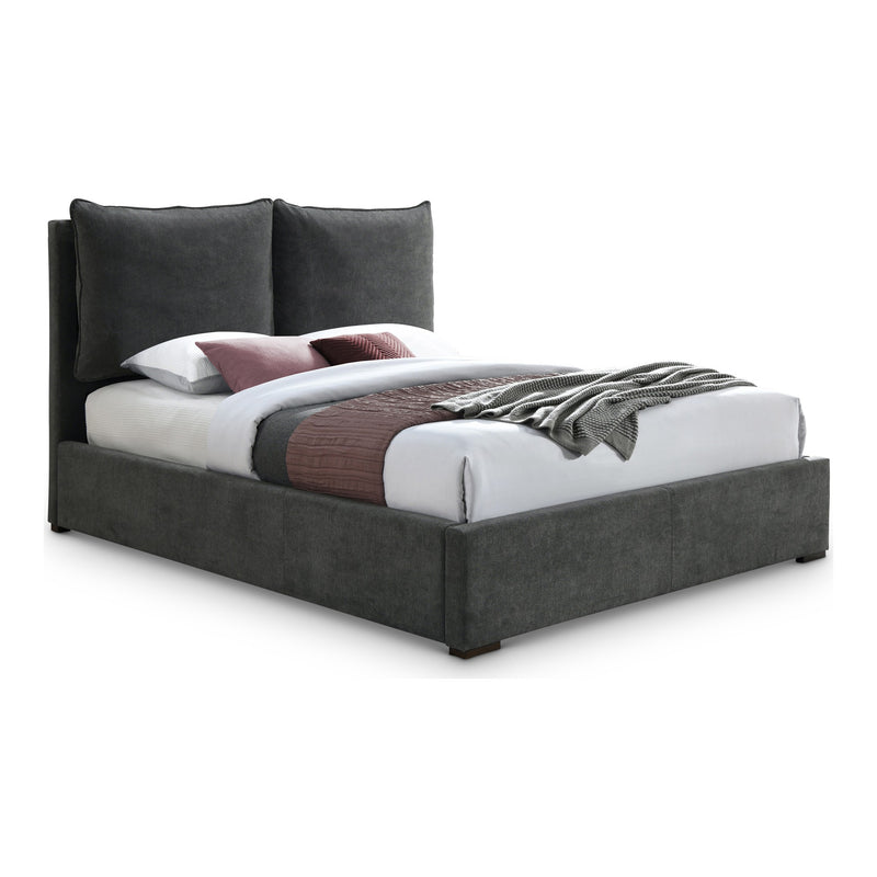 Misha Fabric Upholstered Queen Bed (3 Boxes) in Black