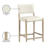 Andie Vegan Leather Upholstered Counter Stool in Cream