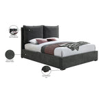 Misha Fabric Upholstered Queen Bed (3 Boxes) in Black