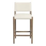 Andie Vegan Leather Upholstered Counter Stool in Cream