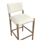 Andie Vegan Leather Upholstered Counter Stool in Cream