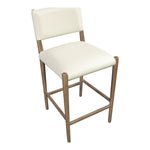 Andie Vegan Leather Upholstered Counter Stool in Cream