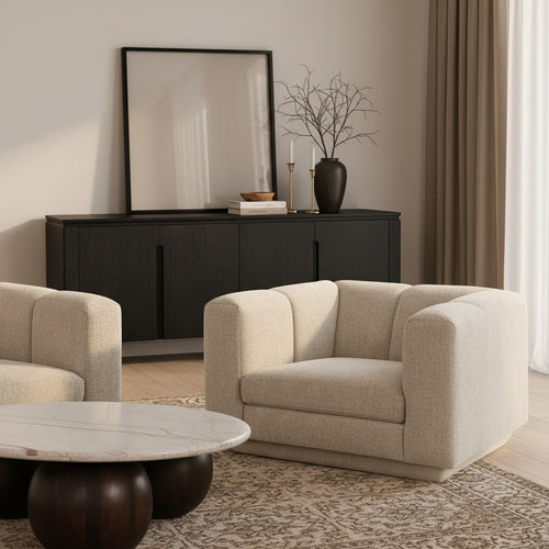 Modari Fabric Upholstered Chair in Beige