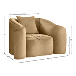 Destin Velvet Upholstered Chair in Camel