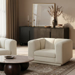 Modari Fabric Upholstered Chair in Cream