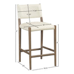 Andie Vegan Leather Upholstered Counter Stool in Cream
