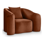 Destin Velvet Upholstered Chair in Cognac