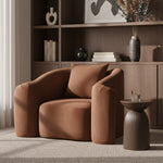 Destin Velvet Upholstered Chair in Cognac