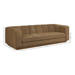 Modari 95" Fabric Upholstered Sofa in Brown