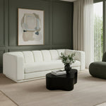 Modari 95" Fabric Upholstered Sofa in Cream