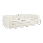 Modari 95" Fabric Upholstered Sofa in Cream