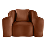 Destin Velvet Upholstered Chair in Cognac