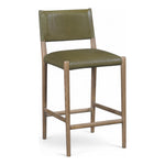 Andie Vegan Leather Upholstered Counter Stool in Olive