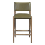 Andie Vegan Leather Upholstered Counter Stool in Olive