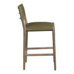Andie Vegan Leather Upholstered Counter Stool in Olive