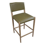 Andie Vegan Leather Upholstered Counter Stool in Olive