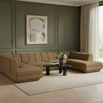 Modari Fabric Upholstered 4pc. Modular Sectional in Brown