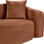 Destin Velvet Upholstered Chair in Cognac