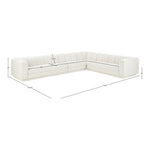 Modari Fabric Upholstered 4pc. Modular Sectional in Cream