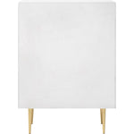 Modernist Wood Veneer And Stainless Steel Base Chest in White