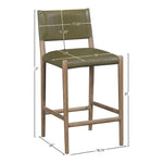 Andie Vegan Leather Upholstered Counter Stool in Olive