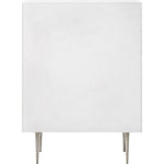 Modernist Wood Veneer And Stainless Steel Base Chest in White